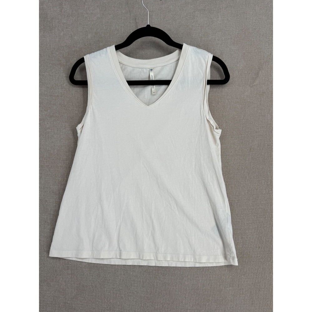 Kuhl Womens V-Neck Sleeveless Tank Top Cream Off-White Size Small Outdoor Casual